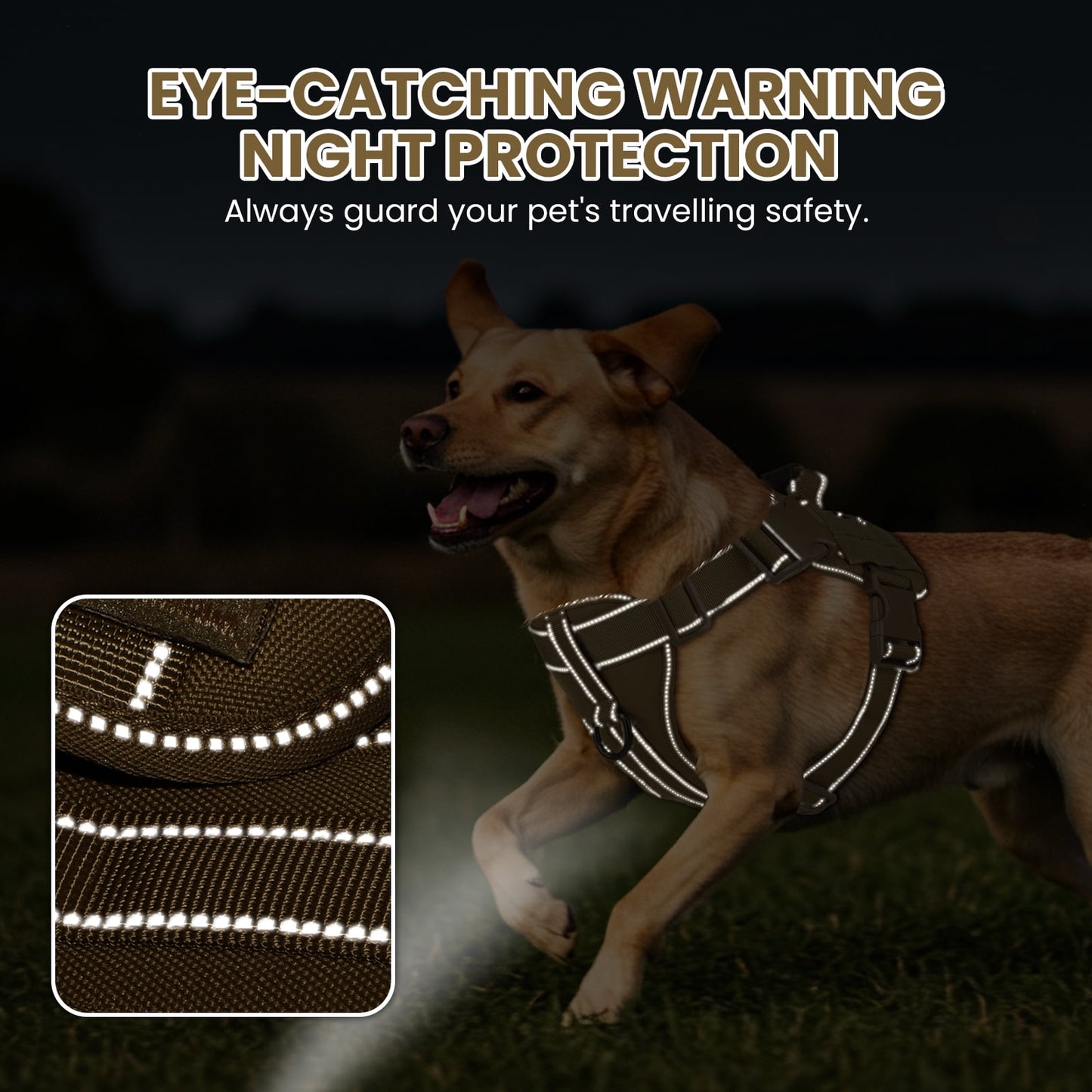 PcEoTllar No Pull Dog Harness for Medium Dogs, Reflective Dog Vest Harness with Handle, Adjustable Easy on Dog Harness for Training Running Walking, Green M