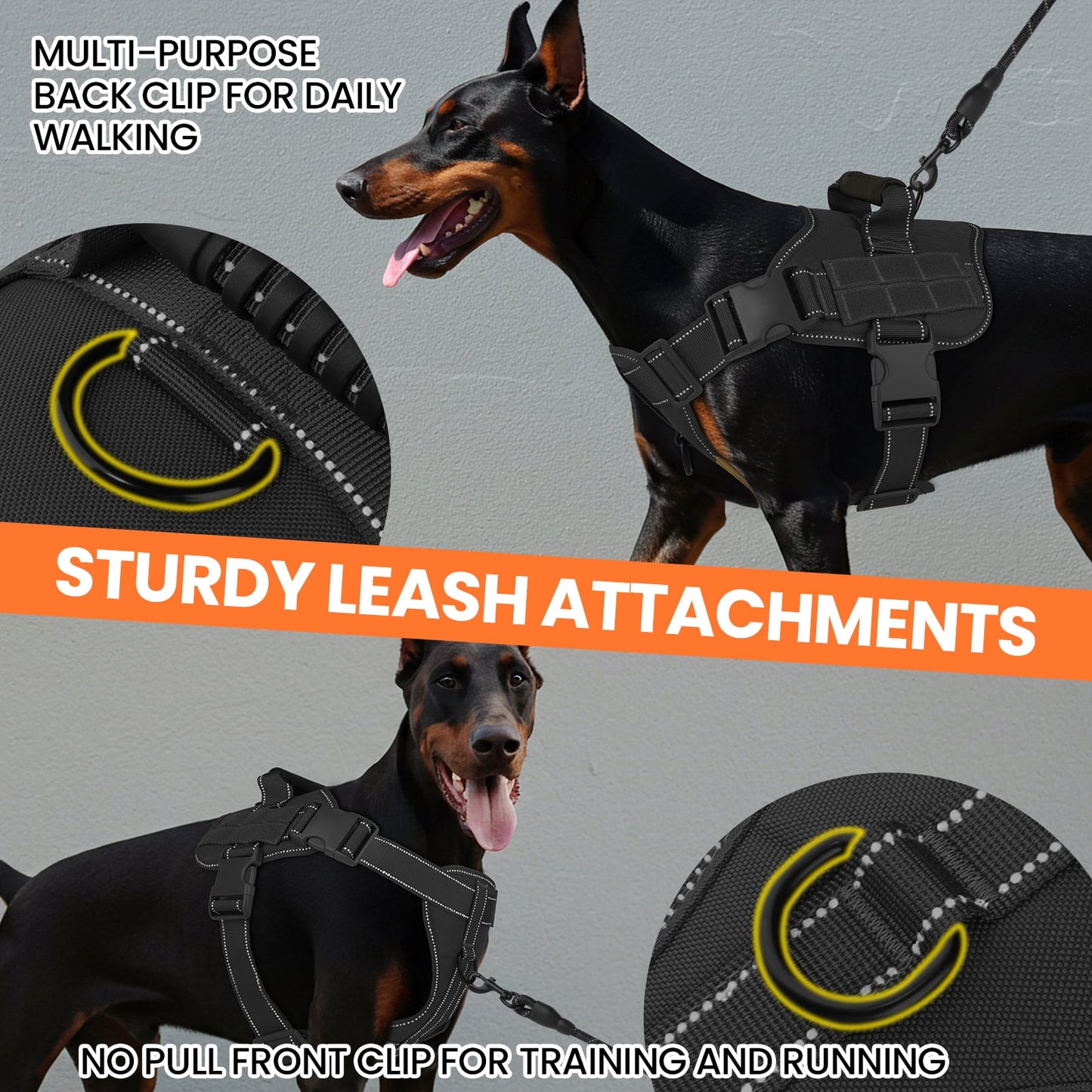 PcEoTllar No Pull Dog Harness for Medium Dogs, Reflective Dog Vest Harness with Handle, Adjustable Easy on Dog Harness for Training Running Walking, Green M