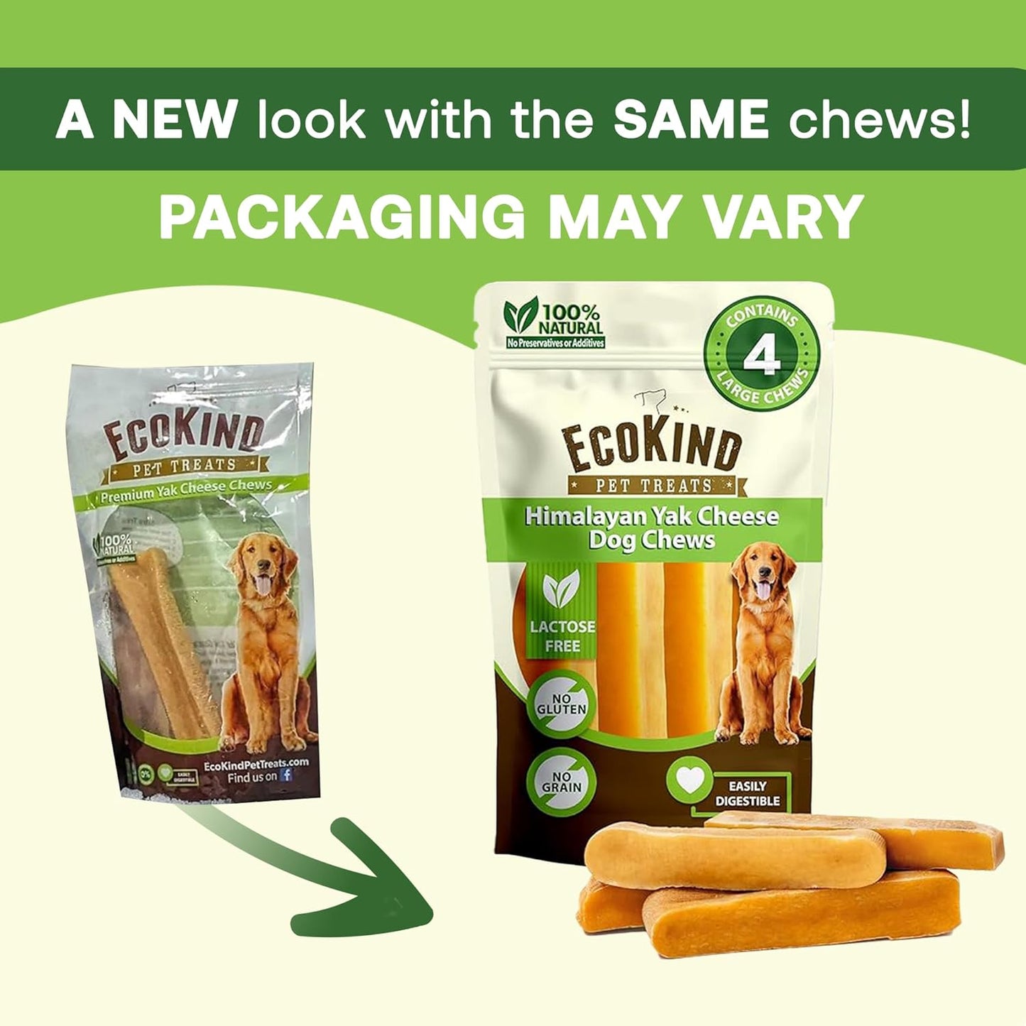 EcoKind small Gold Yak Chews dog treats pack
