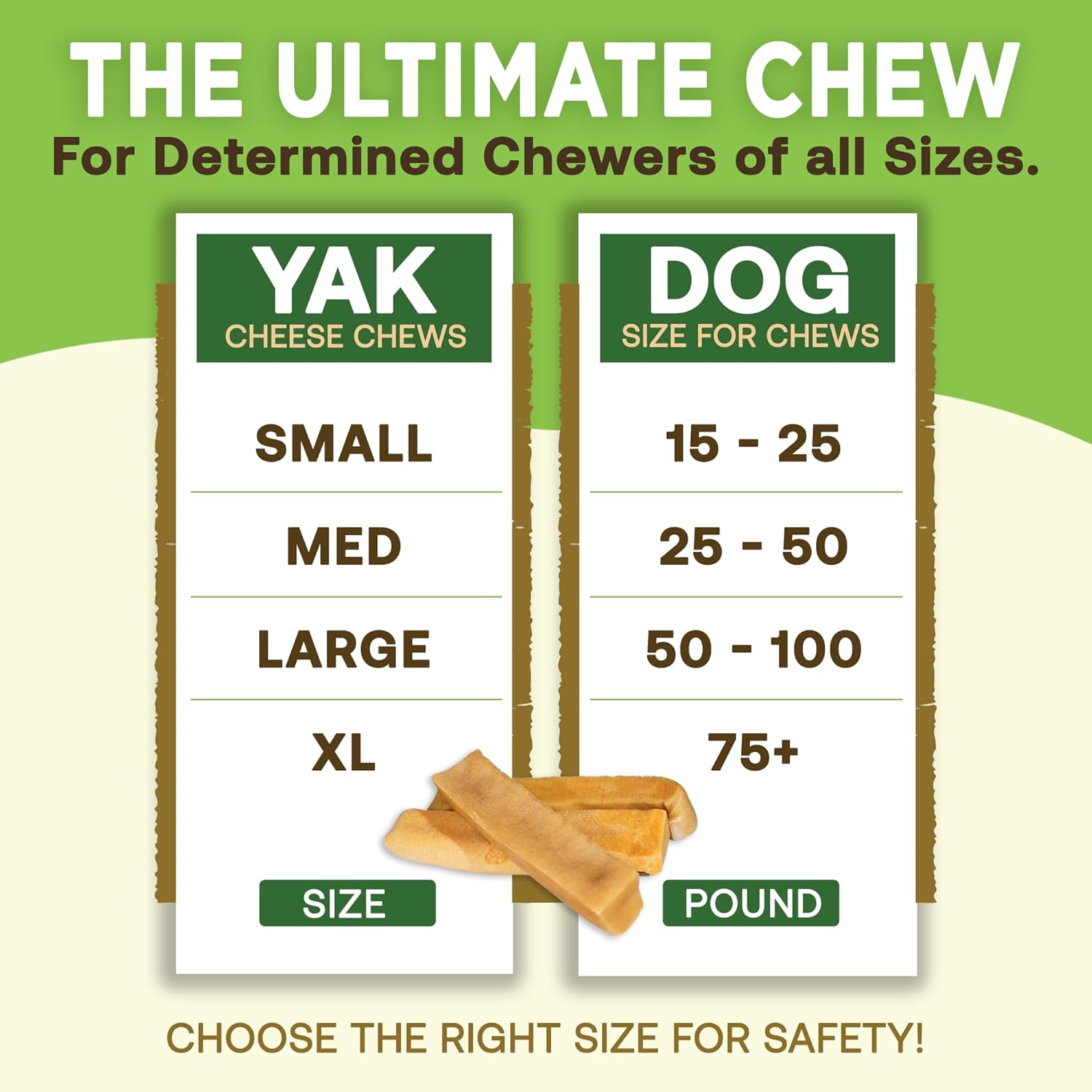 Small Gold Yak Cheese Chews for Dogs