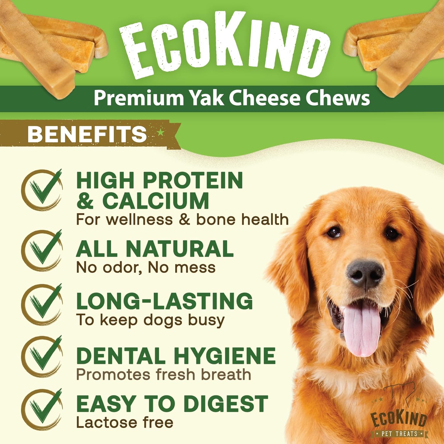 EcoKind Gold Yak Cheese Chews for Small Dogs