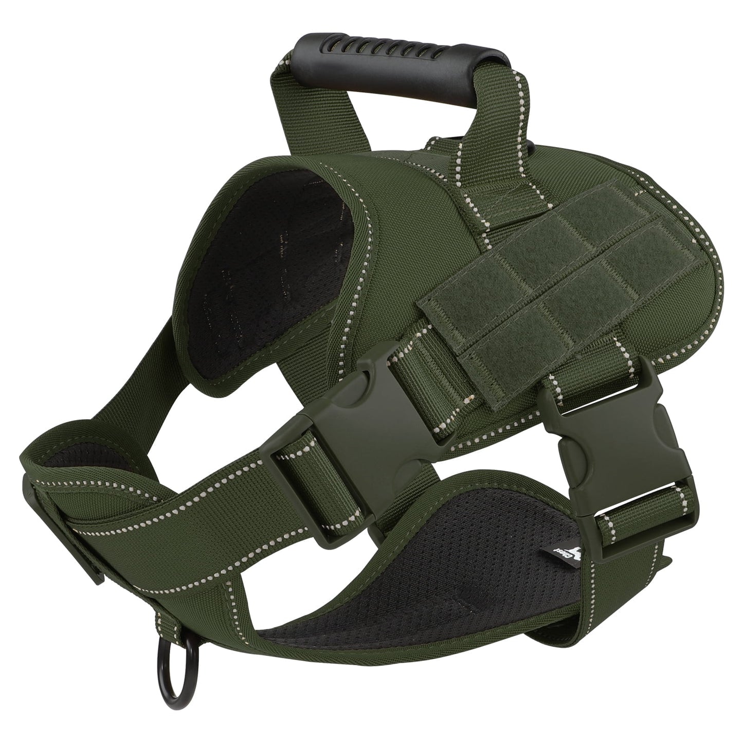 PcEoTllar No Pull Dog Harness for Medium Dogs, Reflective Dog Vest Harness with Handle, Adjustable Easy on Dog Harness for Training Running Walking, Green M