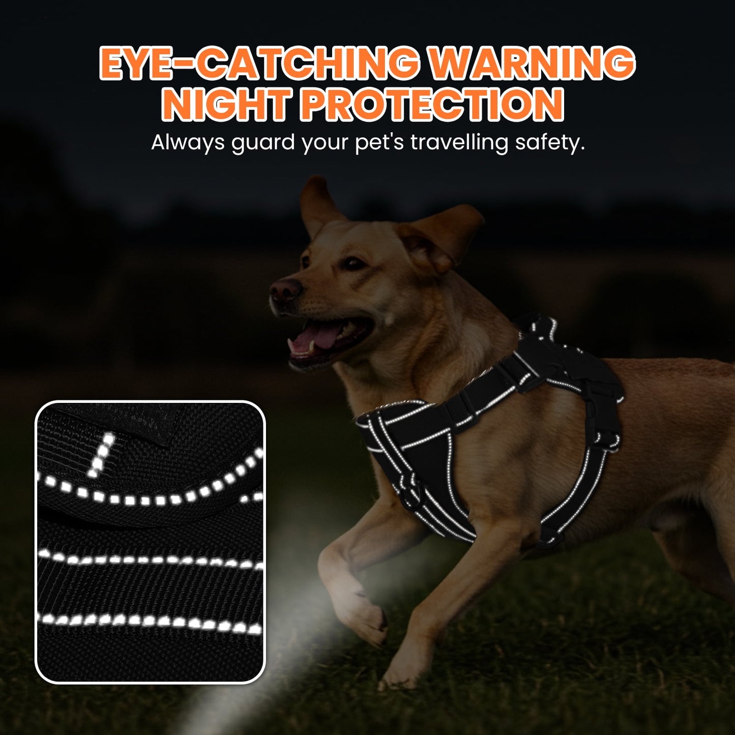 PcEoTllar No Pull Dog Harness for Medium Dogs, Reflective Dog Vest Harness with Handle, Adjustable Easy on Dog Harness for Training Running Walking, Green M