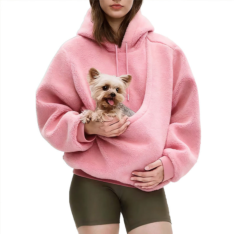 Pet Carrier Hoodie, Hands-Free Dog & Cat Carry Bag, Unisex Sweatshirt for Small Pets